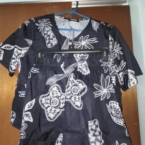 2pcs short set blue and white